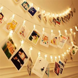 LED String Lights 2M/3M Photo Clip Fairy Light Outdoor Battery Operated Garland Christmas Decoration Party Wedding Xmas