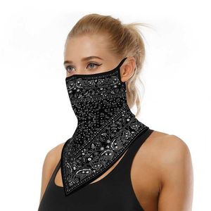 Ansiktsmask Scarf Bandana Ear Balaclava Neck Gaiters för dammvind Tryckt Vindskyddande män Kvinnor Utomhus Motorcykel Omslag Y1020