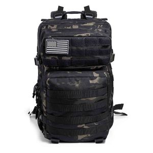 50L Camuflagem Army Mochila Homens Militar Militar Sacos Assalto Molle Mochila Caça Trekking Rucksack Impermeável Bug Out Bag K726