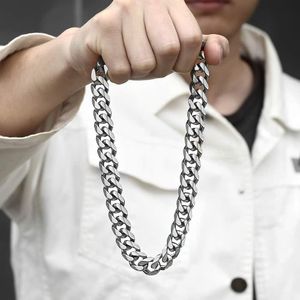 3/5/7/9/11 mm de largura masculino 316L aço inoxidável prata cubano corrente colar acessórios de moda hip hop punk jóias 55-65 cm