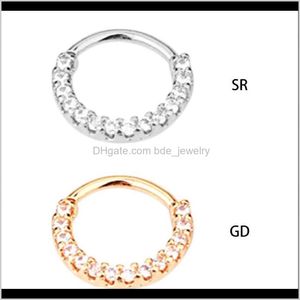 Hie Jewelryearrings 1Piece On Zircone dorato Colore senza clip per polsino dell'orecchio per Earcuff Orecchini per piercing da donna Aessories Hoop Charming Drop De