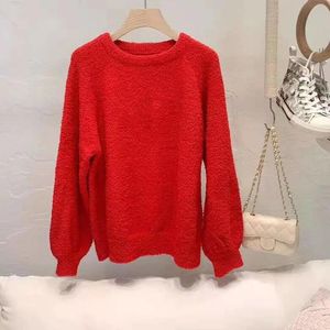 Ss21 european and American fashion designer spring autumn women warm thick sweater soft comfortable C letter printing design 3 colors available