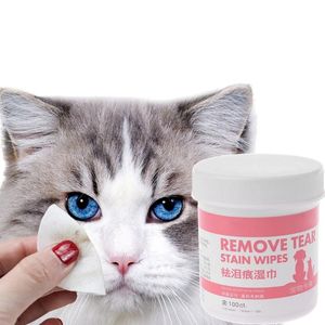 Prodotti per la toelettatura del cane Salviettine per occhi per animali domestici Tessuti per la pulizia Rimozione di segni di lacrime per gatti Bellezza per la pulizia