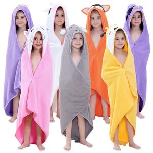 Towel Kids Beach Infant 100% Cotton Bathrobe Baby Boys Girls Spring Animal Hooded Bath 90*90cm Children Cartoon Blanket