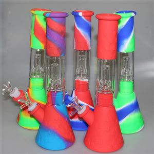 Silicone hookah Percolators Perc glas water pipes smoking Bong With Glass Bowl Quartz Banger silicon lighthouse bongs