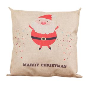 クッション/装飾枕LEDクリスマス枕カバー装飾ケースリネンソファクッションホームサンタクロースアンチラー