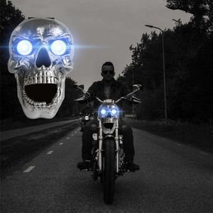 Motorrad Schädel Scheinwerfer Universal Custom LED Heada Licht Metall Schädel Scheinwerfer Halloween Motorrad Dekorative Lichter