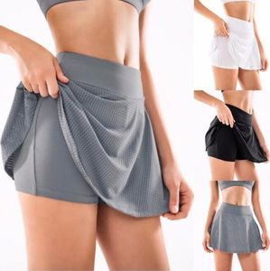 Yoga Pantskirt Egzersiz Etek Yüksek Bel Miniskirt Gardırop Önlemek Arızalı Pantolonkirts Koşu Spor Etekler 2021 Avrupa ve Amerika Tarzı WMQ1123