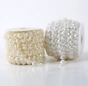 Party Decoration 1 Spole Flower Shape Abs Pearl Garland Cake Banding Trim Band för Sying Wedding Centerpiece
