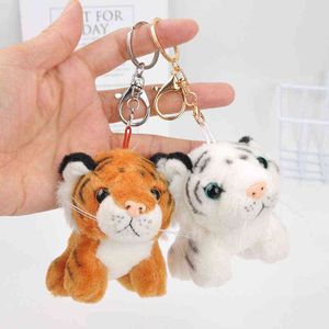 Bonito tigre pequeno pingente de penhasco brinquedo chaveiro chaveiro de pelúcia animais menino menina mochila hangings presentes de aniversário de Natal H1126