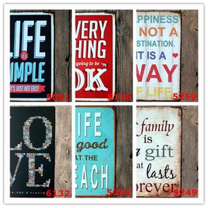 Party Decoration Metal tin Signs Vintage Wall Plaque Retro Club Pub bar Poster Home Deco 12"x8" Life Family rules