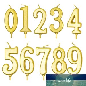 1pcs Gold Happy Birthday Number 1 2 3 4 5 6 7 8 9 0 For Party Supplies Decoration Cake Candles