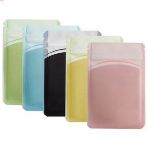 Various Colors Plastic Bags Eco PP Ziplock Front Clear Mylar Flat Pouches Household USB Cable Storage With Tear Notchgoods