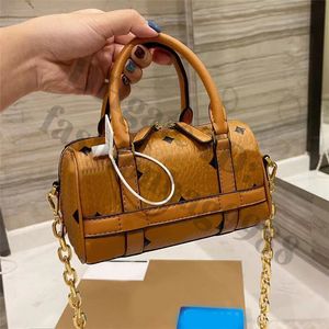 Mini Mini travesseiro Sacos de ombro redondos da moda Moda Lady Lady Real Genuine Leather Barrel Holdes Crossbods Bolsas Senhoras One Side Caders Hand Bolsa