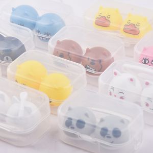 Tierischer Kontaktlinsenbehälter, leerer Linsenkasten, Farbe, süßer Kontaktlinsenbehälter, Cartoon-Brille, kostenloser DHL