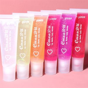 CmaaDu Lip Gloss Lips Balm 6 Colors Pure Transparent Soft Tube Moisturizer Natural Nutritious Hydrating Makeup Winter Lipgloss 12pcs