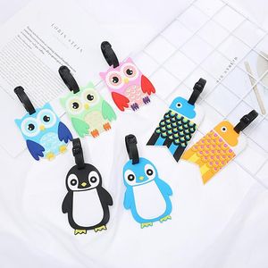 Travel Accessories Cute Owl Animals Luggage Tag Silica Gel Suitcase ID Addres Holder Baggage Boarding Tag Portable