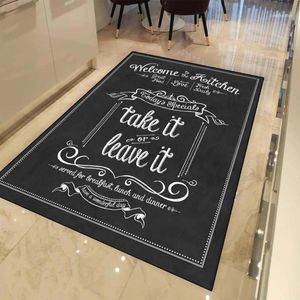 Tapetes else Black White Kitchen Rules Pegue ou deixe 3D Imprimir Não Slip Microfiber Moderno Decorativo Área Lavável Tapete Mat1