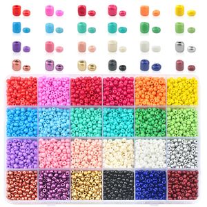 Ganze 2mm 3mm 4mm Glas Rocailles Kit Tschechische Rocailles Runde Perlen für DIY Armband Halskette Schmuck Zubehör 24 Farben