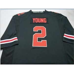 09Youth Ohio State Buckeyes # 2 Chase Young Custom Real Brodery College Fotboll Jersey Storlek S-5XL eller Anpassad Namn eller Nummer Jersey