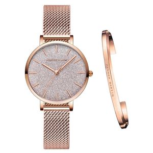 Stainless Steel Mesh Wristwatches Top Brand Luxury Japan Quartz Movement Rose Gold Designer Elegant Style Watches For Women 210527