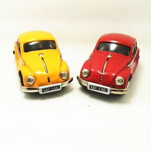 Wholesale toy tin cars resale online - Novelty Games Adult Collection Retro Wind up toy Metal Tin The Beetle car Mechanical toy Clockwork toy figures model kids gift