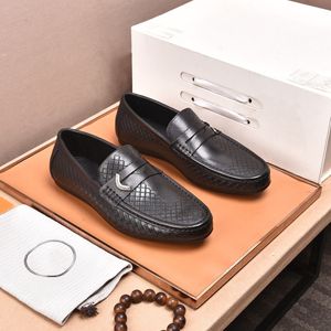 Luxury Brand Mens Loafers Gommino Driving Dress Casual Shoe Ventilera Äkta Läder Office Walk Footwear H Sequined With Box Size 38-44