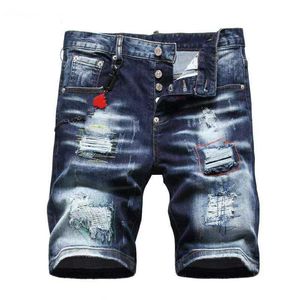 20SS Hip Hop Ripped Jeans Shorts Designerkläder nödläge Slim Fit Motorcykelcyklist för män för män.