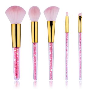 5PCS Diamond Unicorn Crystal Makeup Brushes Set Shinny Rosa Lila Vit Foundation Blandning Ansiktsborsta Kosmetiska Make Up Verktyg