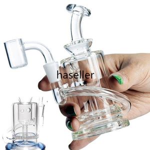 16 cm Höhe Recycler Öl Rigs-Hukahn Dicke Glas Wasserbongs Rauchen Pfeife Zigarette Zubehör Kleine Bong mit 10mm Gelenk