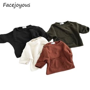 Meninos hoodies outono crianças algodão manga comprida suéter maciço casual pulôver crianças menino vestuário moda o-pescoço camisolas 210413