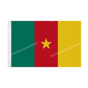 Kamerun Flaggor National Polyester Banner Flying 90 * 150cm 3 * 5ft flagga Över hela världen över hela världen kan du anpassas