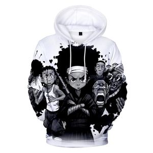 Мужские толстовки Толстовки The Boondocks Hoodie Oversized Loose 3D Толстовка Мужчины/Женщины Повседневная одежда с длинным рукавом Harajuku Streetwear