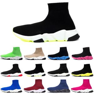 Rabatt Luxury Sock Running Skor För Män Kvinnor Designer Platform Sneakers Triple Black White Red Beige Navy Blå Rosa Grå Grön Utomhus Sportskor