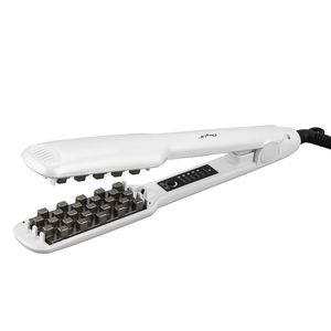 3D Grid Crimper Volumizer Keramik Professionell Fluffy Corrugated Curler Flat Iron Corn Hair Splint Perm 5 Temperaturer