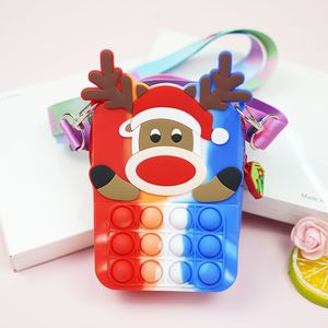 Nuova borsa Santa Messenger cartone animato serie natalizia giocattolo antistress Portamonete regalo per le vacanze