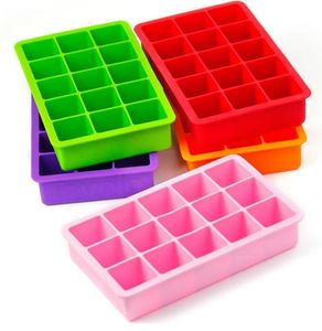 Silicone Gelo Lattice Gel Bandeja Doces Bolo Coloque Chocolate Modelo Ferramenta de Cozinha 15 Quadrado Silica Grade Comida Grau 9 Cores para Escolher Gyl24