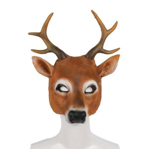 Halloween Easter Traje Festa Máscara Realista Animal Deer Máscaras Cosplay Masquerade Para Adultos Homens Mulheres Pu Masque HN16035