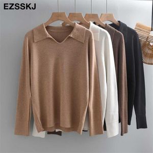 Jesień Zima Turn-Collar Oversize Turtlenect Grube sweter Swetry Kobiety Z Długim Rękawem Kobiet Dorywczo Duży Jumper 211018