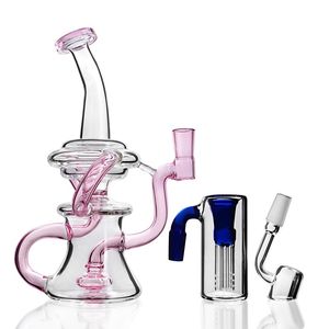 デザイン厚い野雲クリームPerc Hookahs Ash Catcher Banger 5アームリサイクルBabber Water Pipe Hookahオイルリグ14.4女性共同