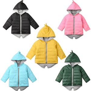 Kids Toddler Baby Girl Boy Hoodie Zipper Coat Warm Jacket 3D Dinosaur Outwear 211204