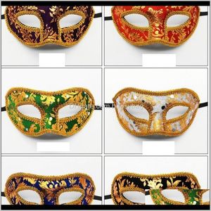 Maskeler Şenlik Malzemeleri Ev Gardenhallowen Masquerade Party Mens Maske Pazeli Yarım Yüz Maskdot Easterdot Doğum Günü Partisi Bundan Un