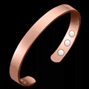 New Fashion Healthy Copper Magnetotherapy Bangle Bio Energy Magnet Bracelets & Bangles for Men&women Jewelry Q0719