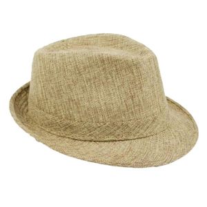 Fashion Men Hat Jazz British Style Billycock Summer Pary Beach Sunhat - Heather Grey/Black/Khaki szerokie czapki