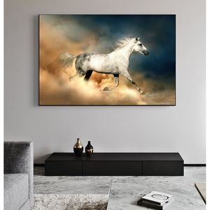 Cavallo in corsa Pittura Decorazioni per la casa Poster da parete Stampa su tela Immagini astratte di animali per la decorazione del soggiorno