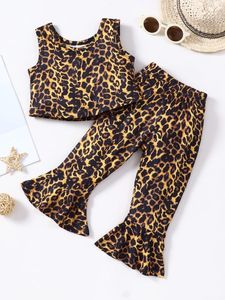 Bebek Leopar Tank Top Flare Bacak Pantolon O