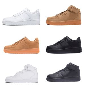 Mens FORCES Low Skateboards Shoes Designers Outdoor Chaussures One Unisex Knit Euro Airs High Women All White Triple Black Wheat Red Sports Trainers