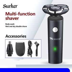 3 W 1 Mężczyźni Golarka USB Akumulator elektryczny Maszyna do golenia Maszyna do golenia Clipper Beard Trimmer Wymagalny Wet Suche Dual Stosowanie