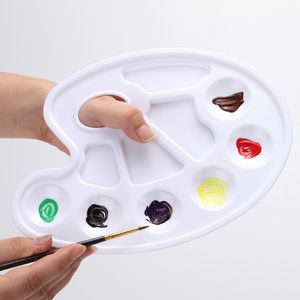 10 poços pintar paletas de bandeja com buraco de polegar - melhor para acrílico, óleo, tintas aquarela pincéis de pintura