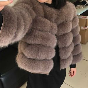 Maomaokong 50cm Natural Real Fur Coatwomen Winter Natural Fur Vest Jacka Fashion Silm Outwear Real Fur Vest Coat 211007